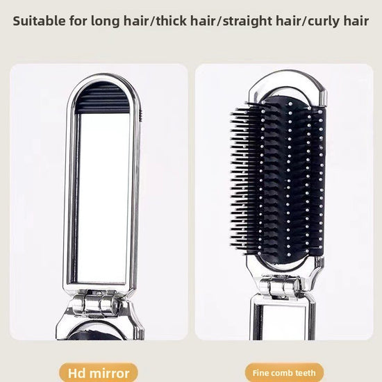The Pretty Pocket Hair Brush-Folding Portable Hair Brush with Mirror