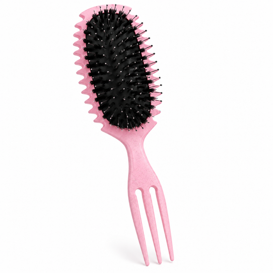 Curly-Q Pic Brush | Detangling Curl Defining Massaging Scalp Brush & Hair Pic