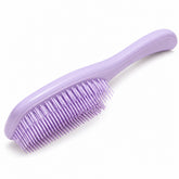 Purple lavender Knotty Brush detangling hair brush, side view on a white background