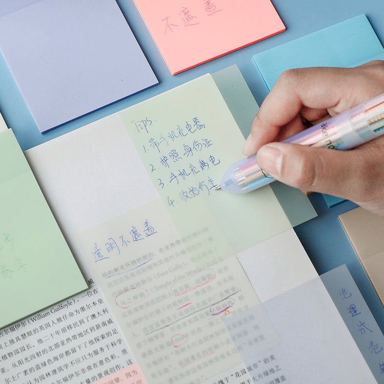 Clear sticky notes