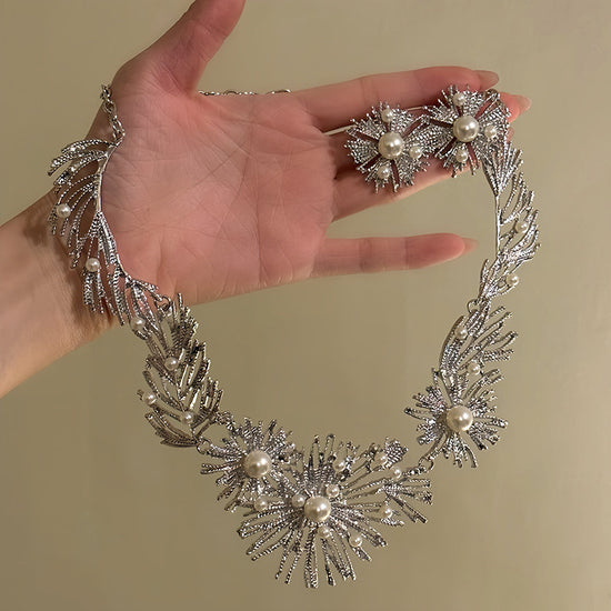 The Starlet Bridal Jewelry Set — Luxury Rhinestone Necklace & Earrings Set (3pcs)